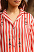 Red Mirror Embroidered Stripe Shirt